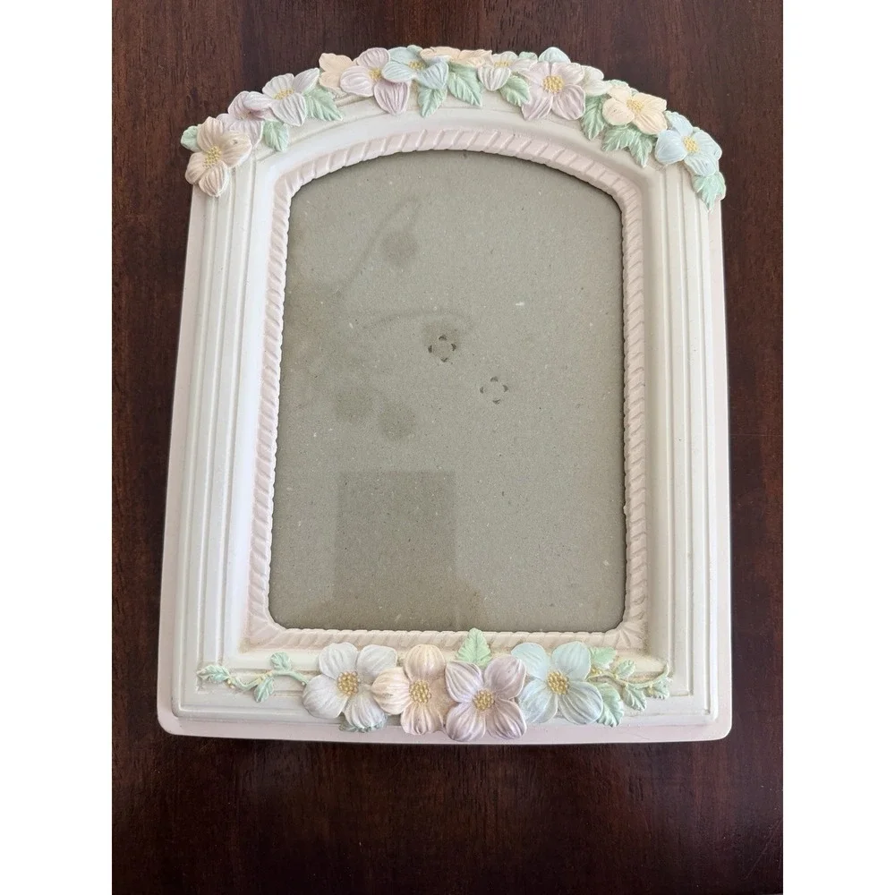 Vintage 3D Dogwood Flower Terragraphics Picture Frame 1988 Resin